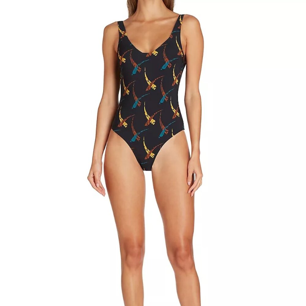 Valimare Verona Stamped One-Piece Swimsuit Black Size L